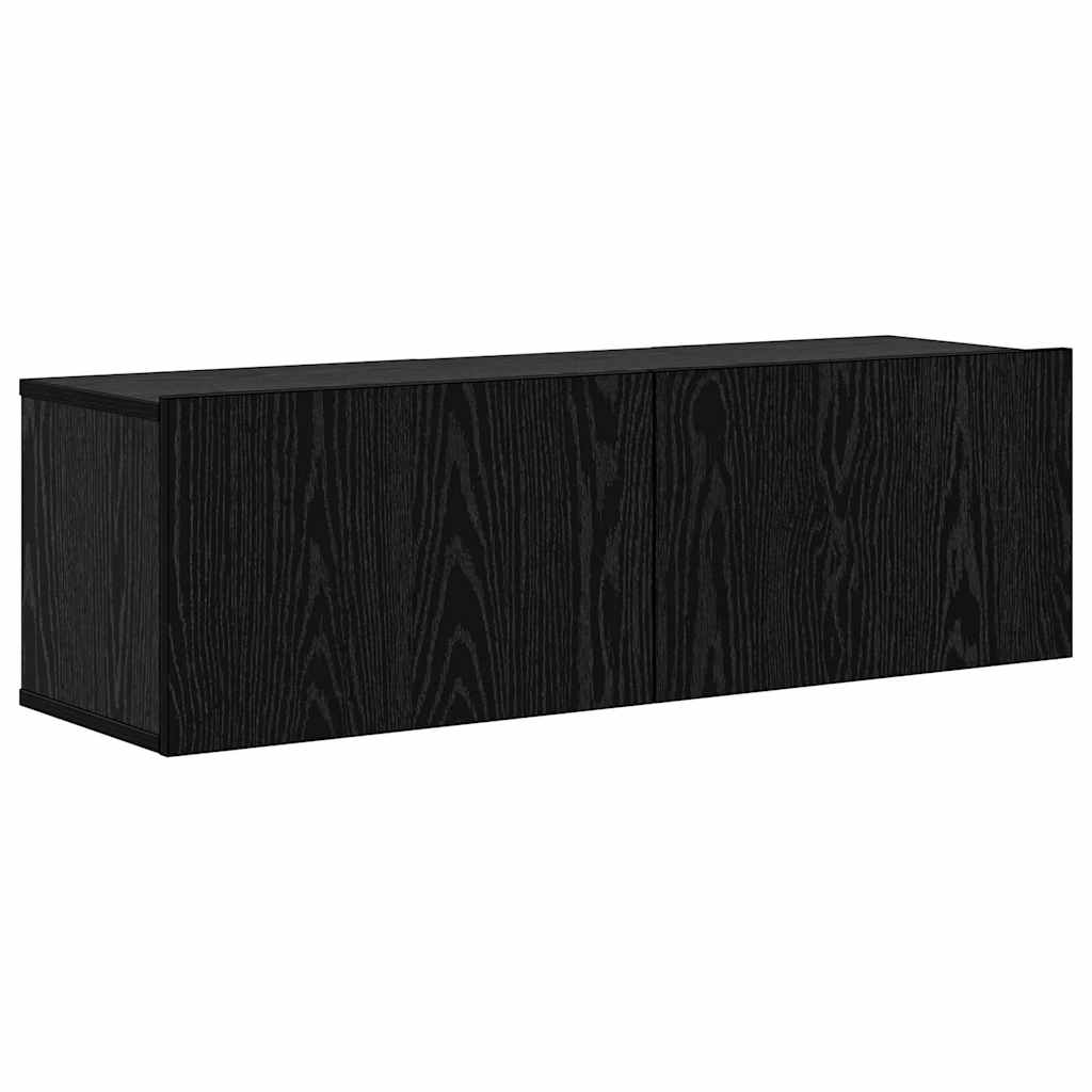 Set TV komoda Zidne 9 pcs Crni hrast Konstruirano drvo