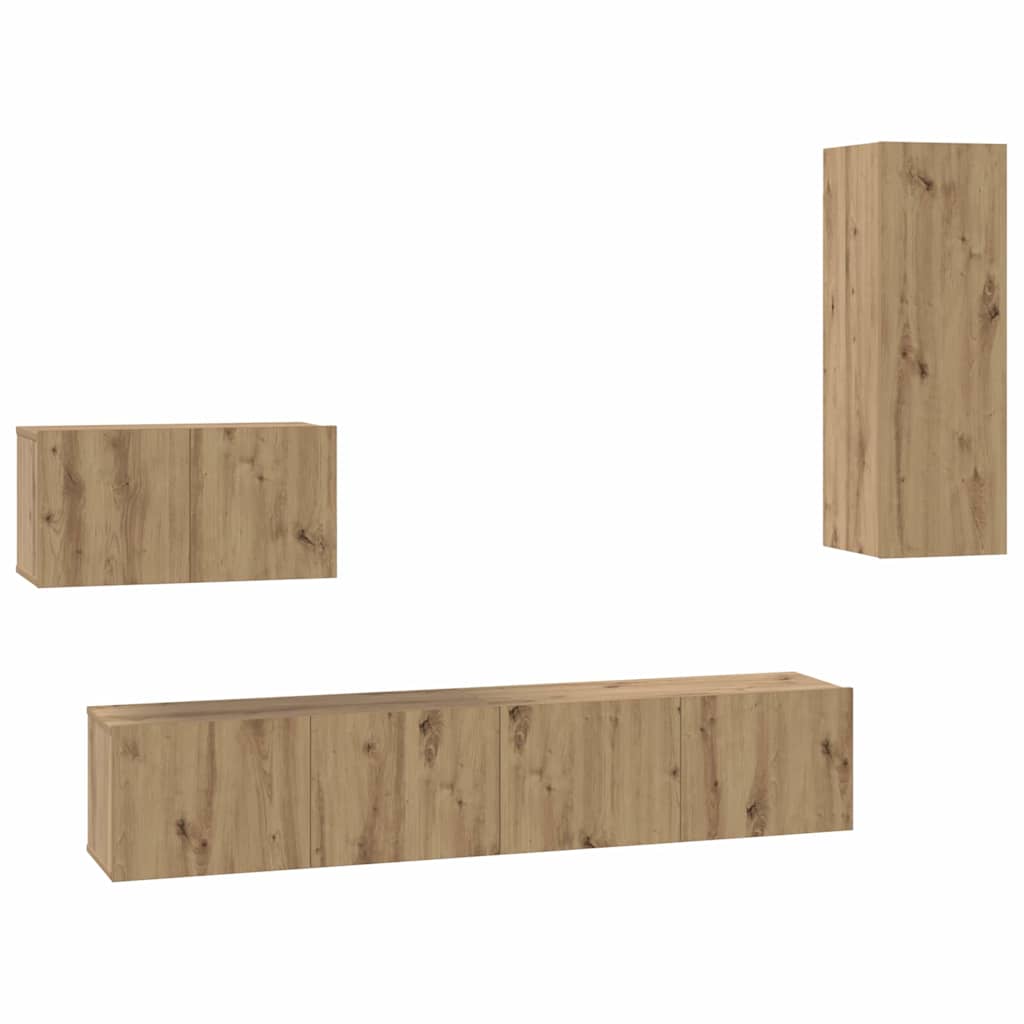 TV Kabinet za Zid 4 pcs Umjetnički hrast Konstruirano drvo
