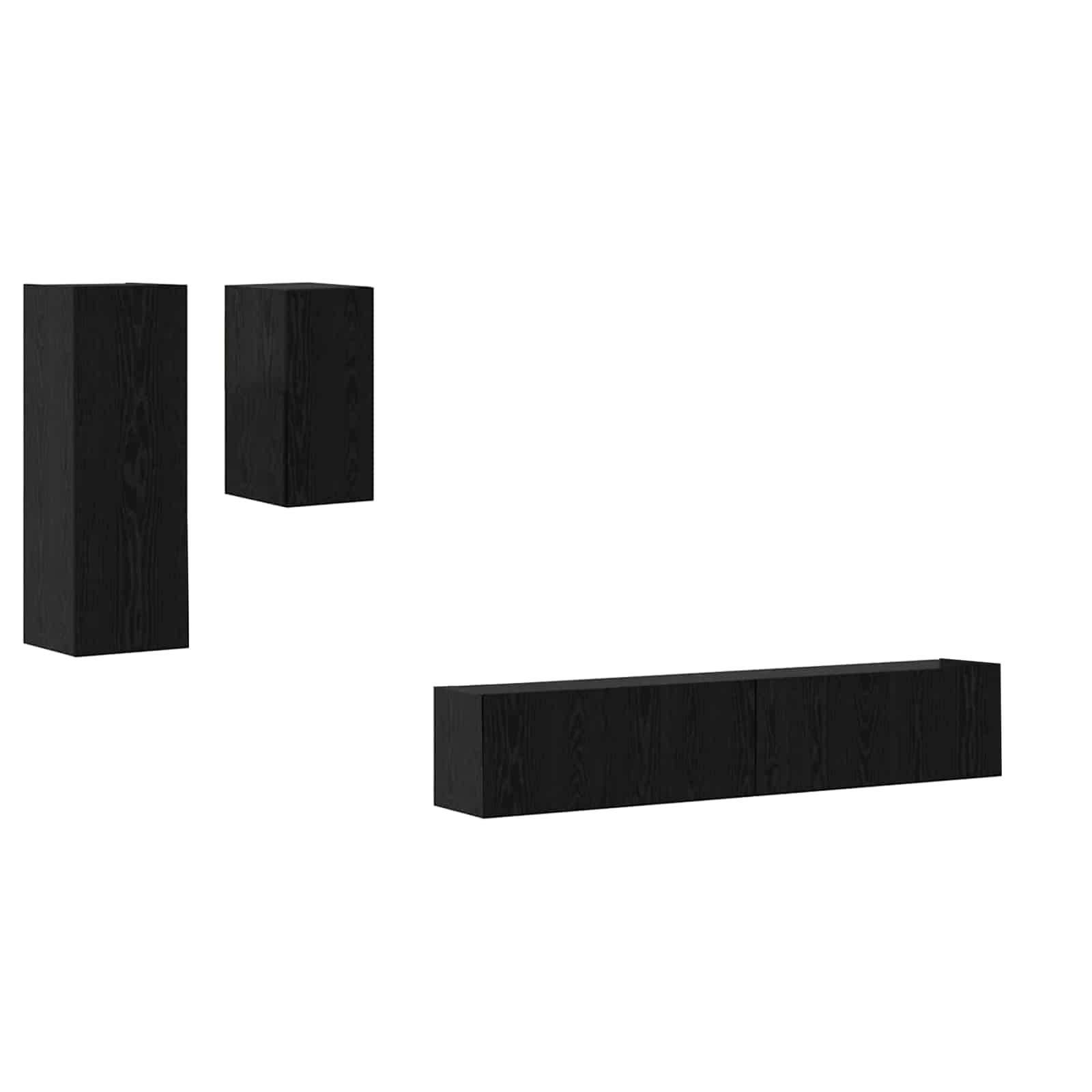 TV Kabinet za Zid Zidne 3 pcs Crni hrast Konstruirano drvo
