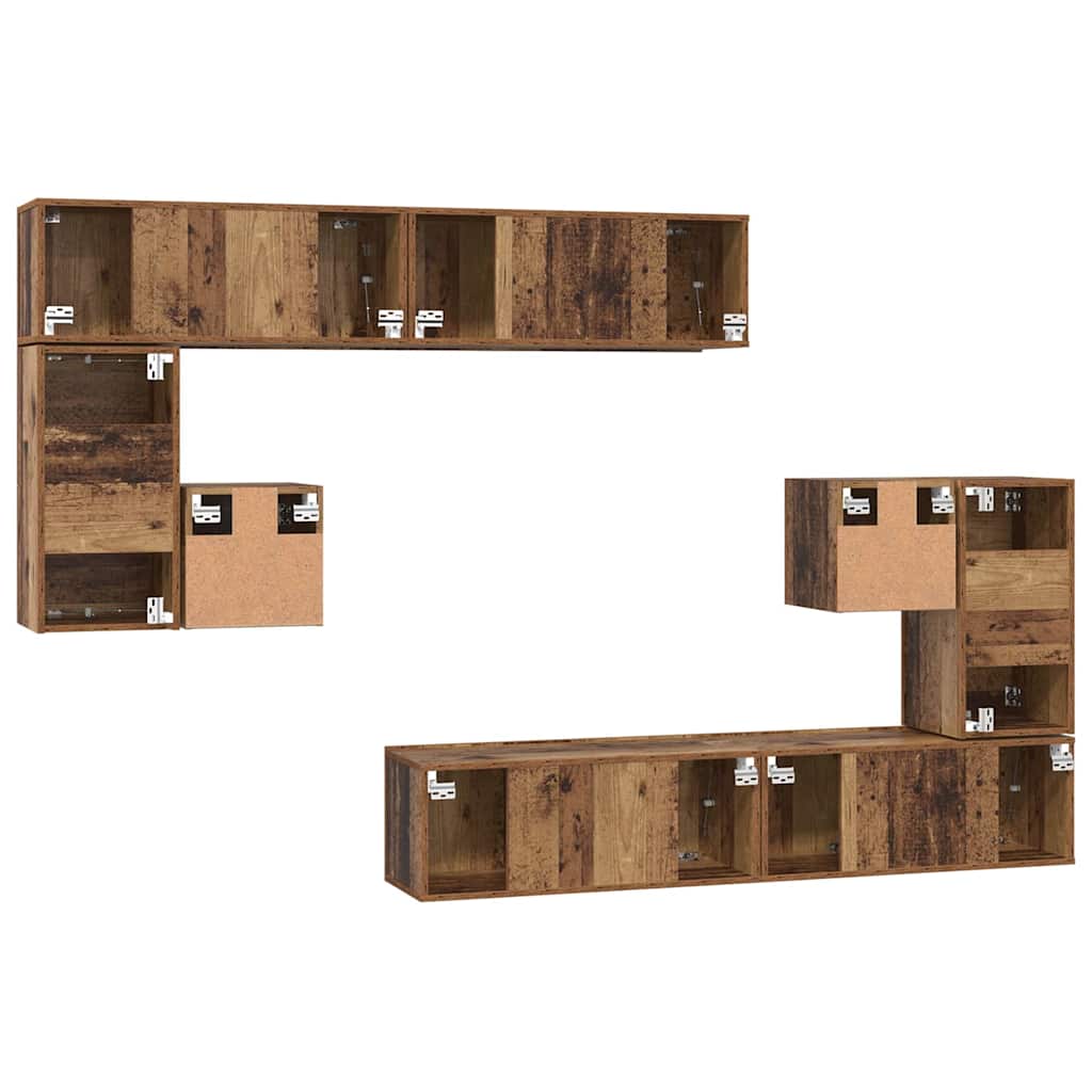TV Jedinice Zidne 4 pcs Staro drvo Konstruirano drvo