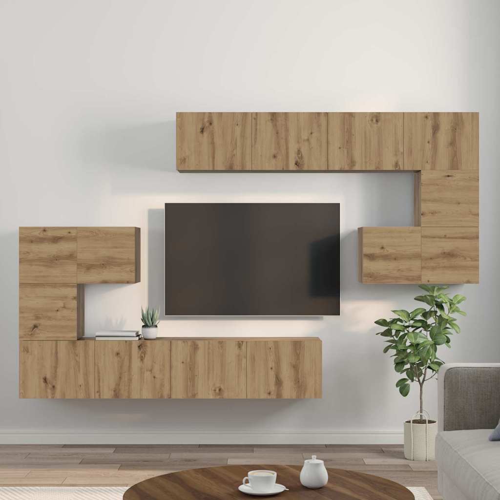 TV Jedinice Zidne 4 pcs Umjetnički hrast Konstruirano drvo