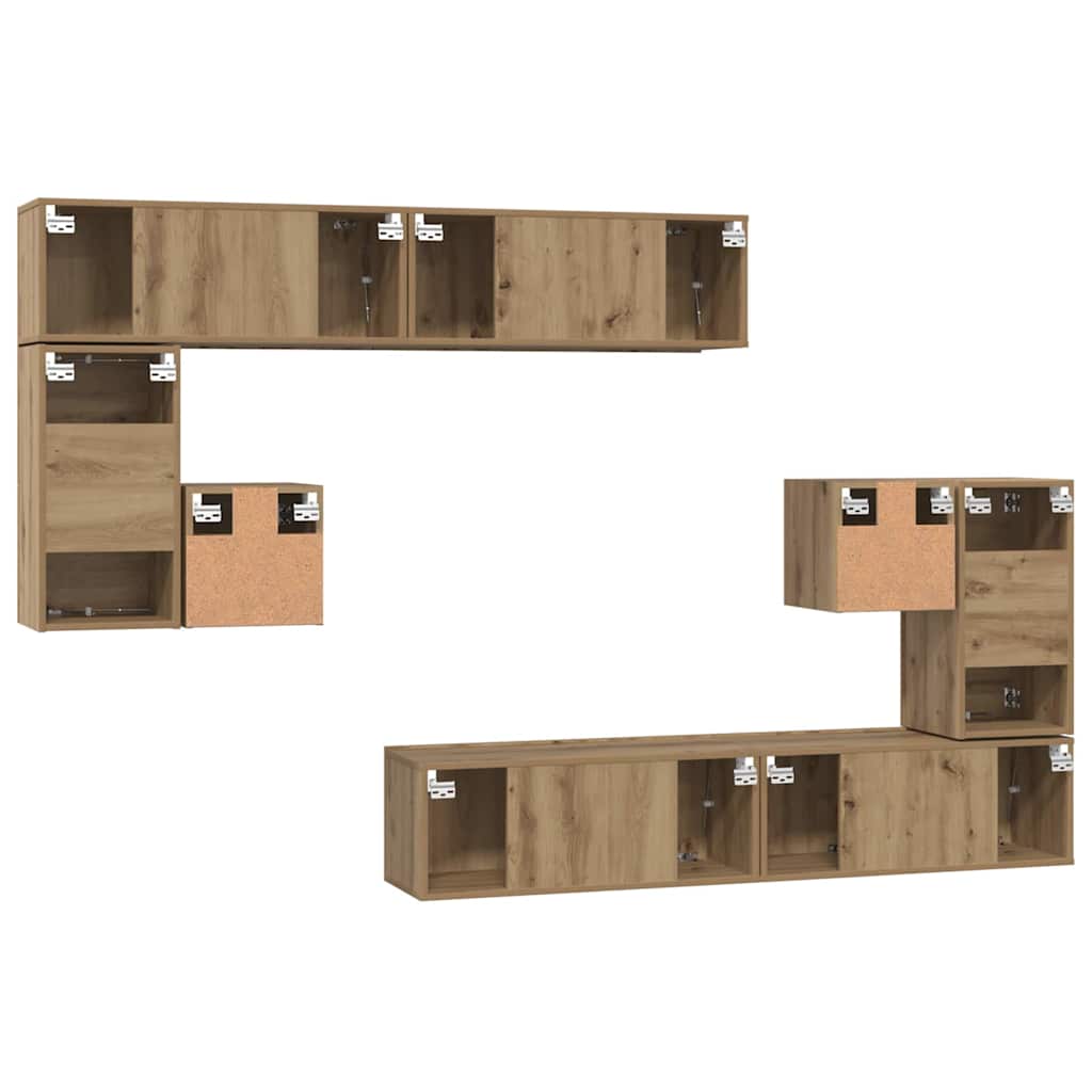 TV Jedinice Zidne 4 pcs Umjetnički hrast Konstruirano drvo