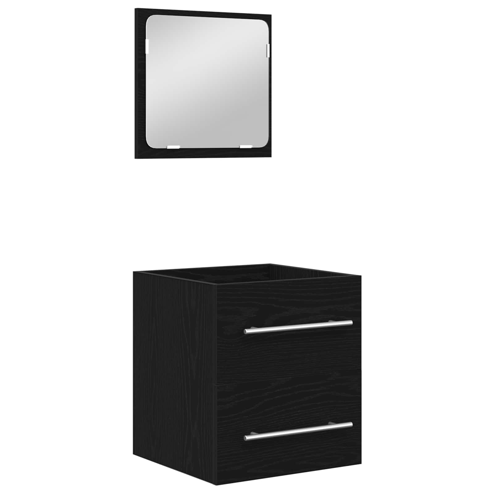 Set namještaja za kupaonicu 2 pcs Crni hrast Konstruirano drvo
