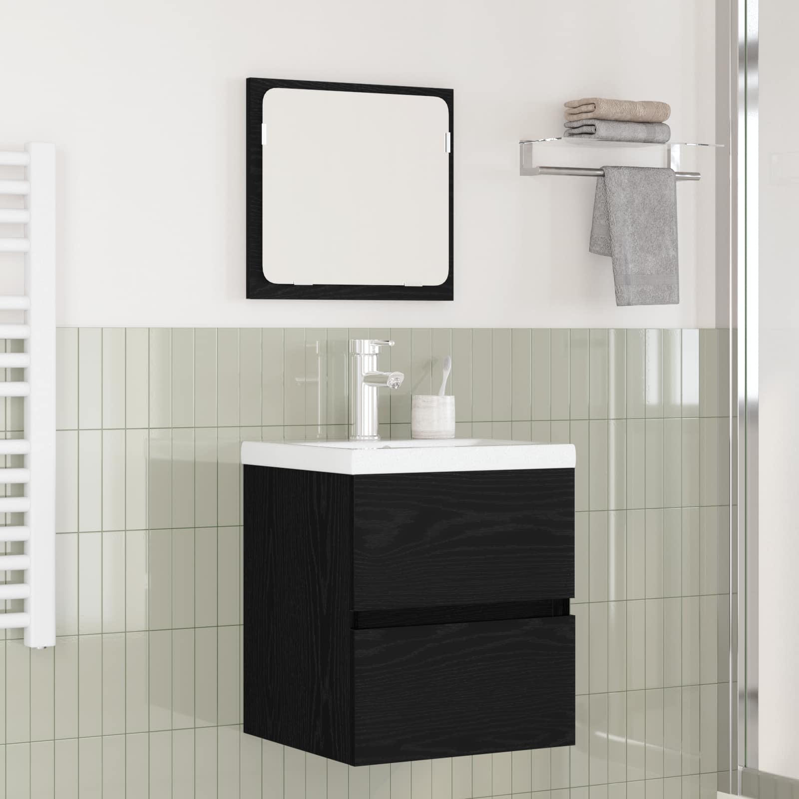 Set namještaja za kupaonicu Zidne 2 pcs Crni hrast i bijela