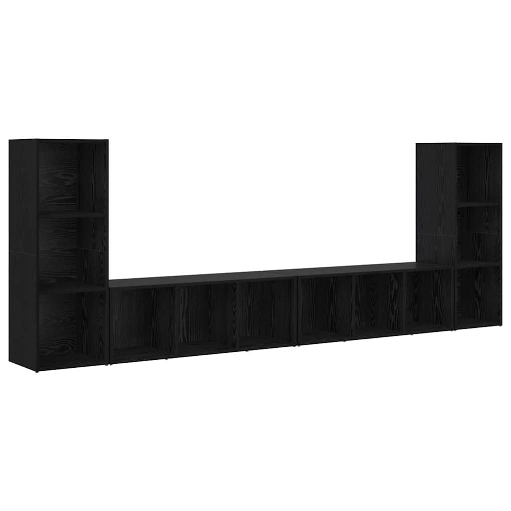 Set TV komoda Zidne 4 pcs Crni hrast 37 x 35 x 107 cm