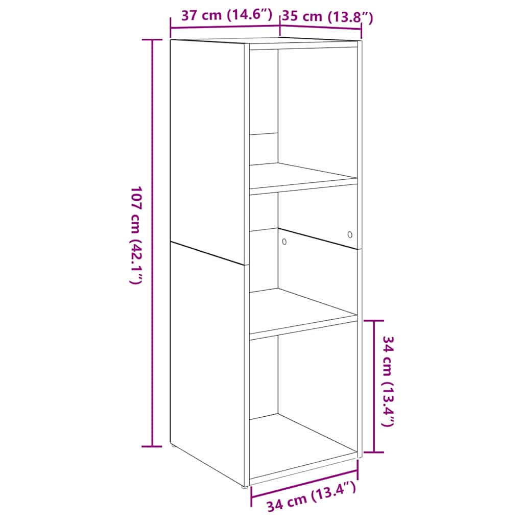 Set TV komoda Zidne 4 pcs Umjetnički hrast 37 x 35 x 107 cm