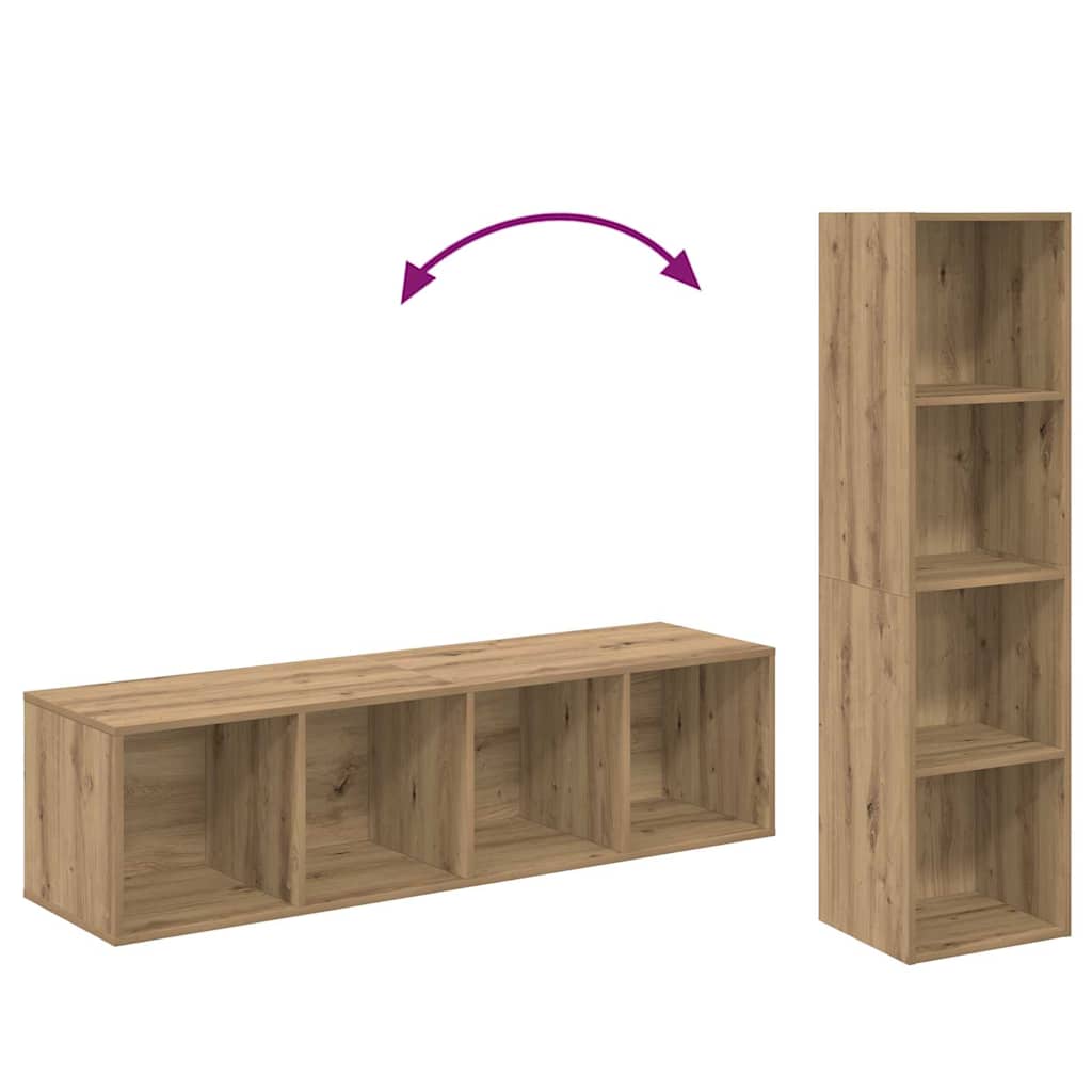 Set TV komoda Zidne 2 pcs Umjetnički hrast 37 x 37 x 142,5 cm