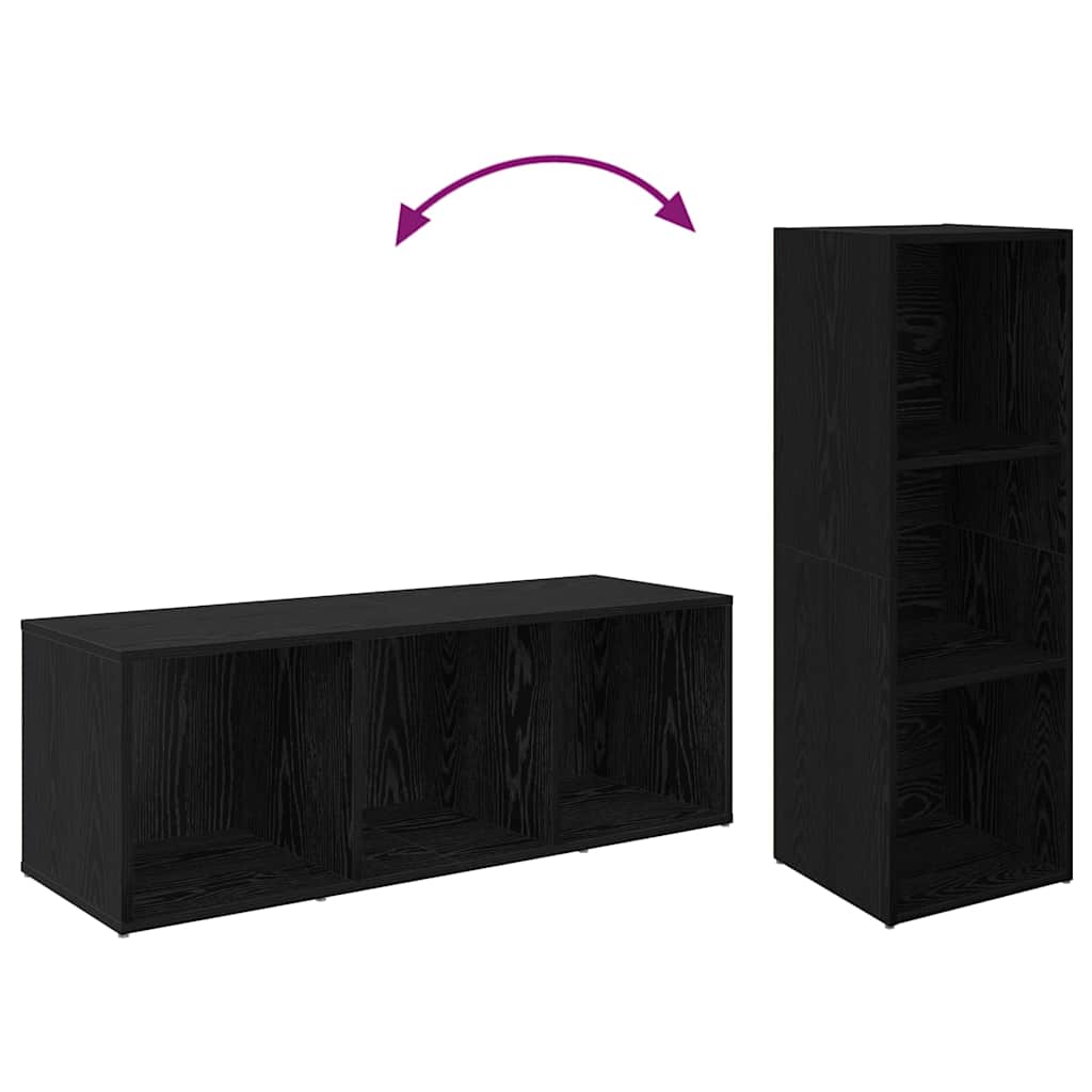 Set TV komoda Zidne 3 pcs Crni hrast 37 x 35 x 107 cm
