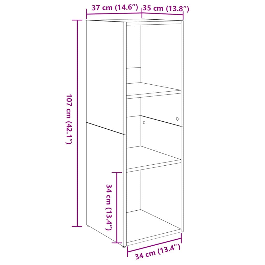 Set TV komoda Zidne 3 pcs Crni hrast 37 x 35 x 107 cm