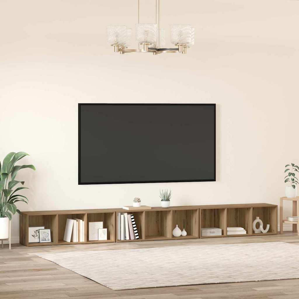 Set TV komoda Zidne 3 pcs Umjetnički hrast 37 x 35 x 107 cm