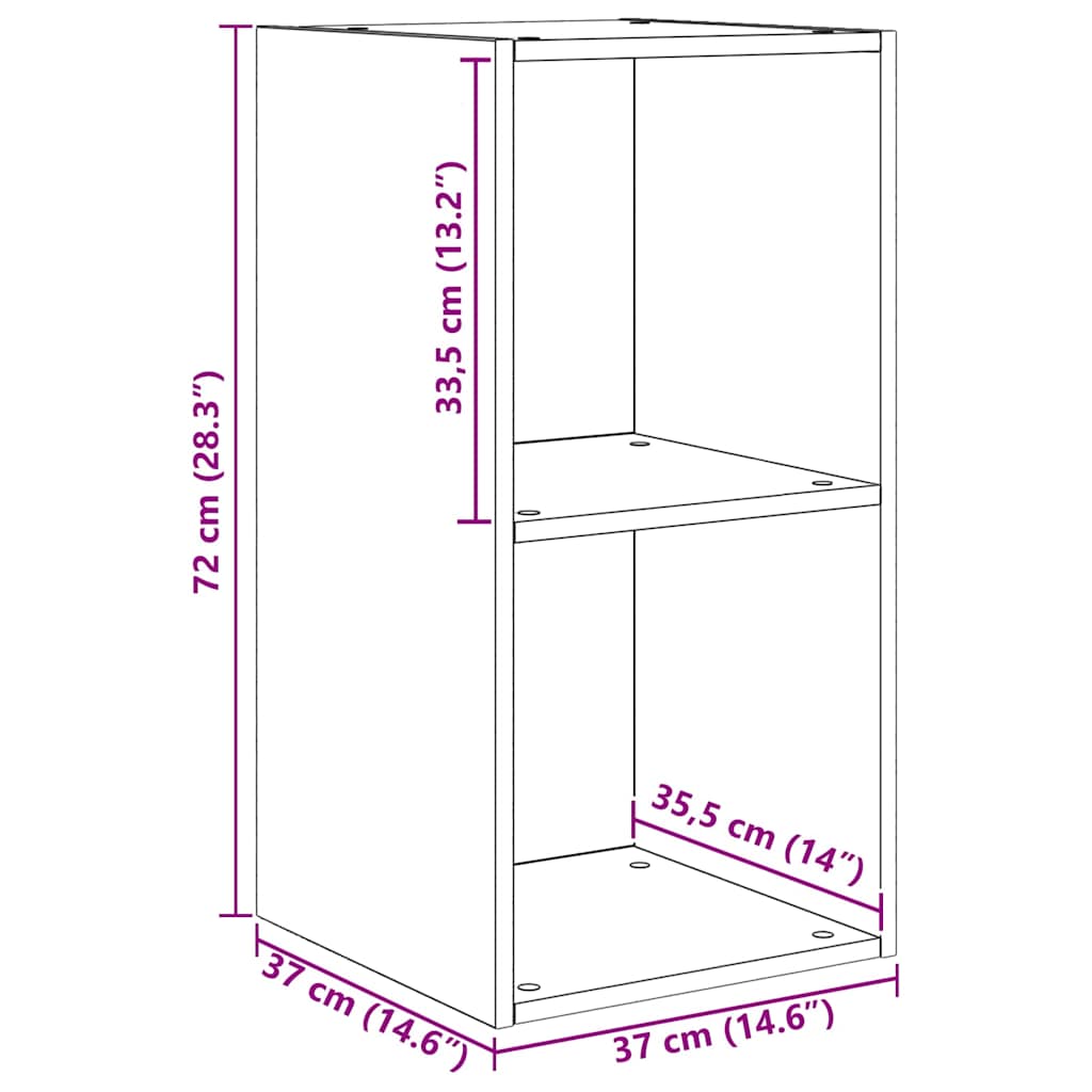 Set TV komoda Zidne 2 pcs Crni hrast 37 x 37 x 72 cm