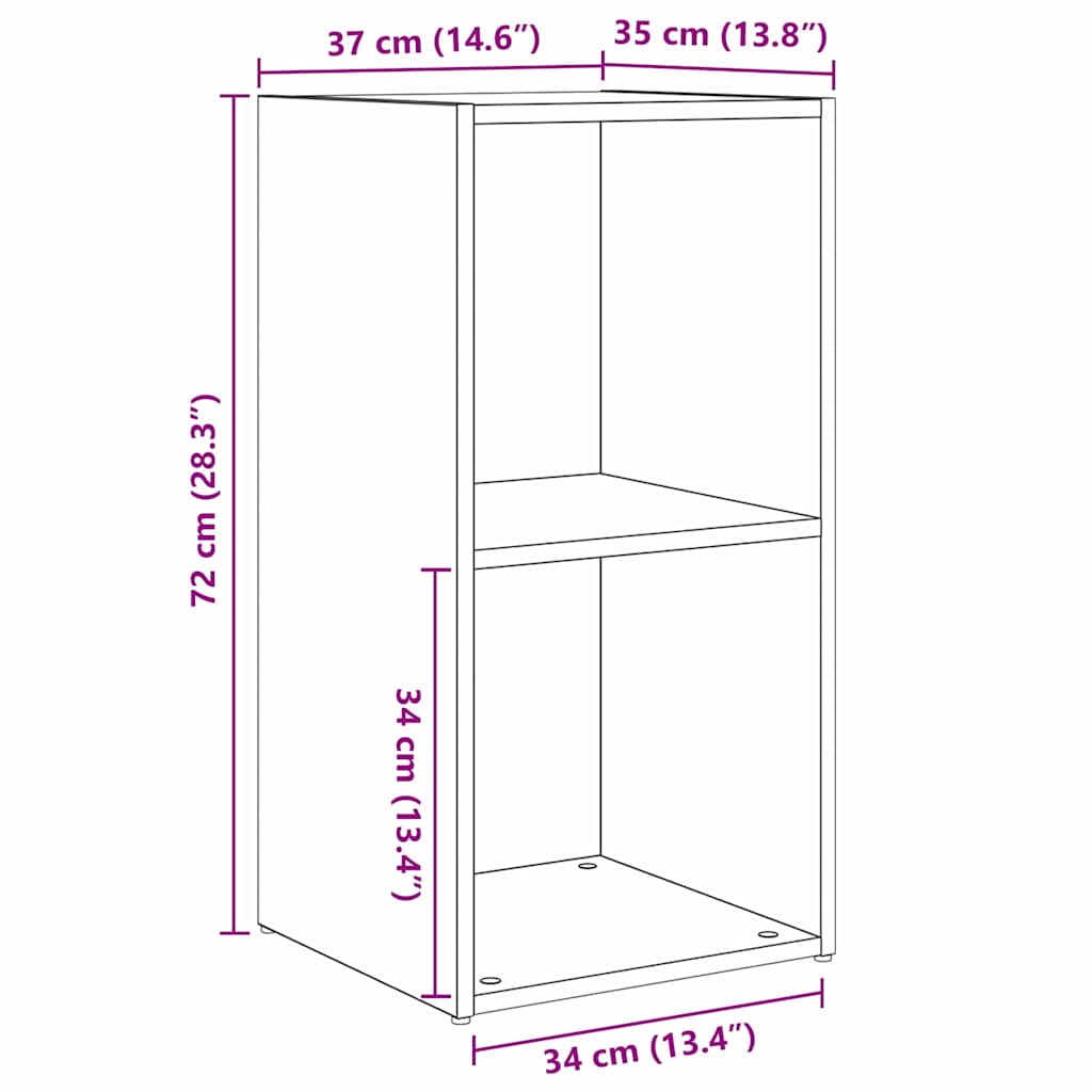 Set TV komoda Zidne 2 pcs Umjetnički hrast 37 x 35 x 72 cm