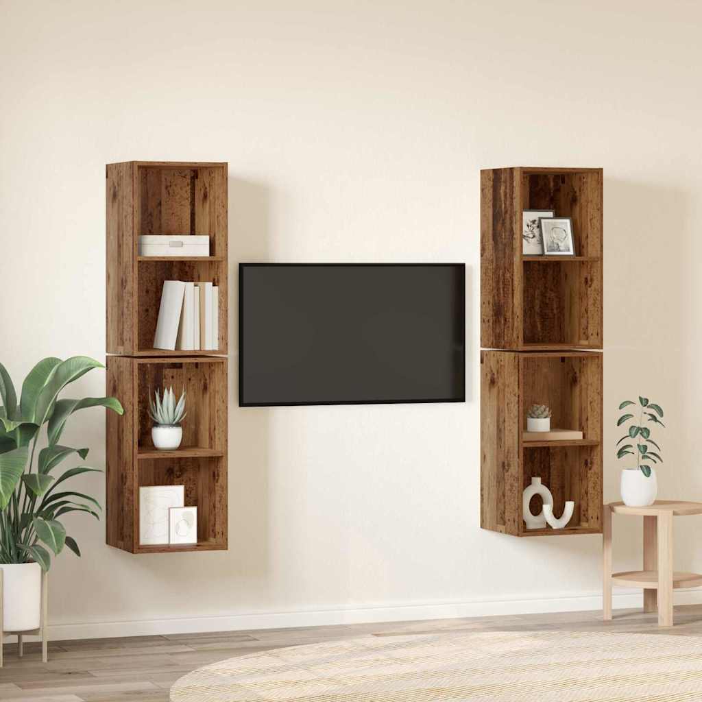 Set TV komoda 4 kom. Staro drvo Konstruirano drvo