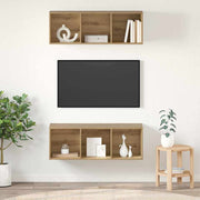 Set TV komoda Zidne 2 pcs Umjetnički hrast 37 x 37 x 107 cm