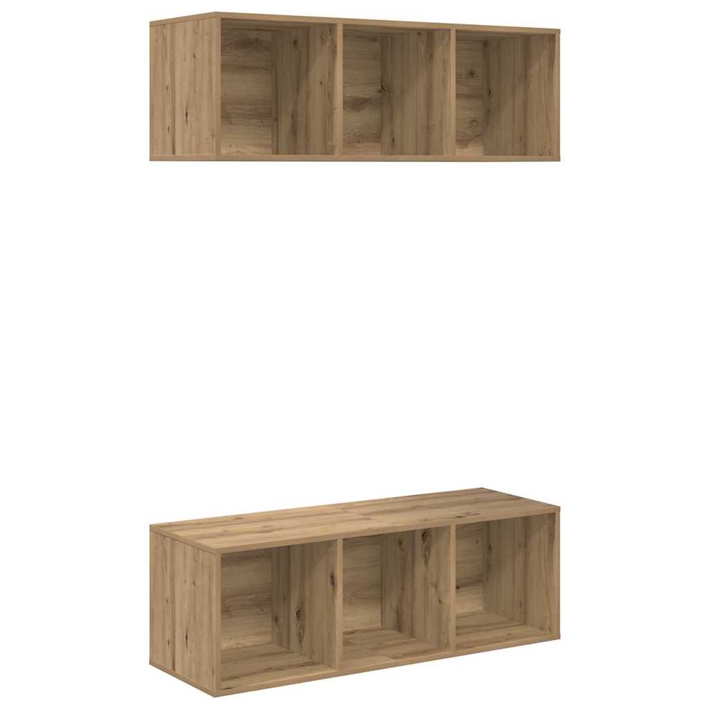 Set TV komoda Zidne 2 pcs Umjetnički hrast 37 x 37 x 107 cm