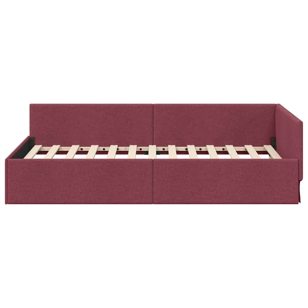 Kutni okvir kreveta Vinska crvena 80 cm x 200 cm tkanina