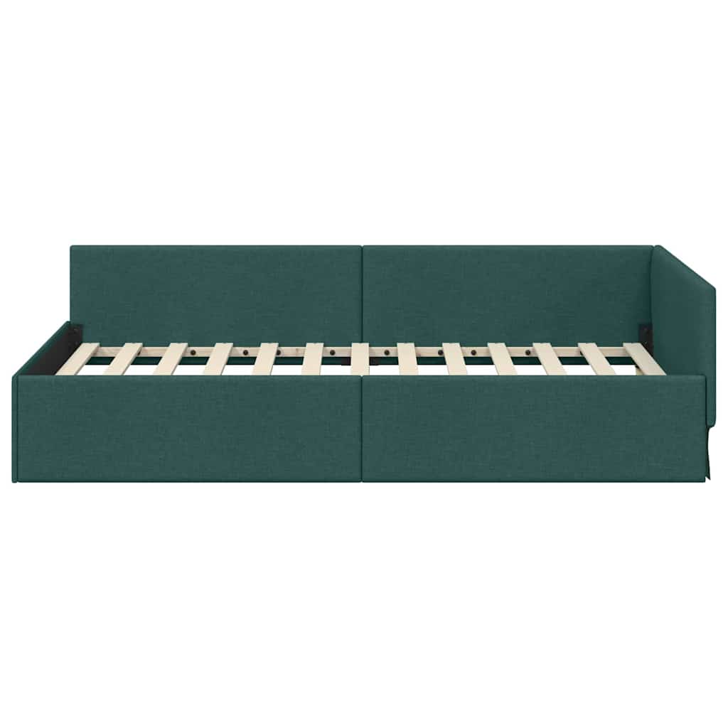 Kutni okvir kreveta Tamnozelena 80 cm x 200 cm tkanina