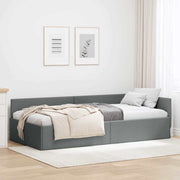 Kutni okvir kreveta Tamno siva 90 cm x 190 cm tkanina