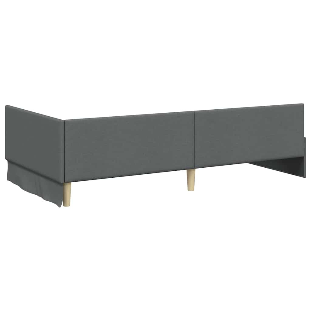 Kutni okvir kreveta Tamno siva 90 cm x 200 cm tkanina