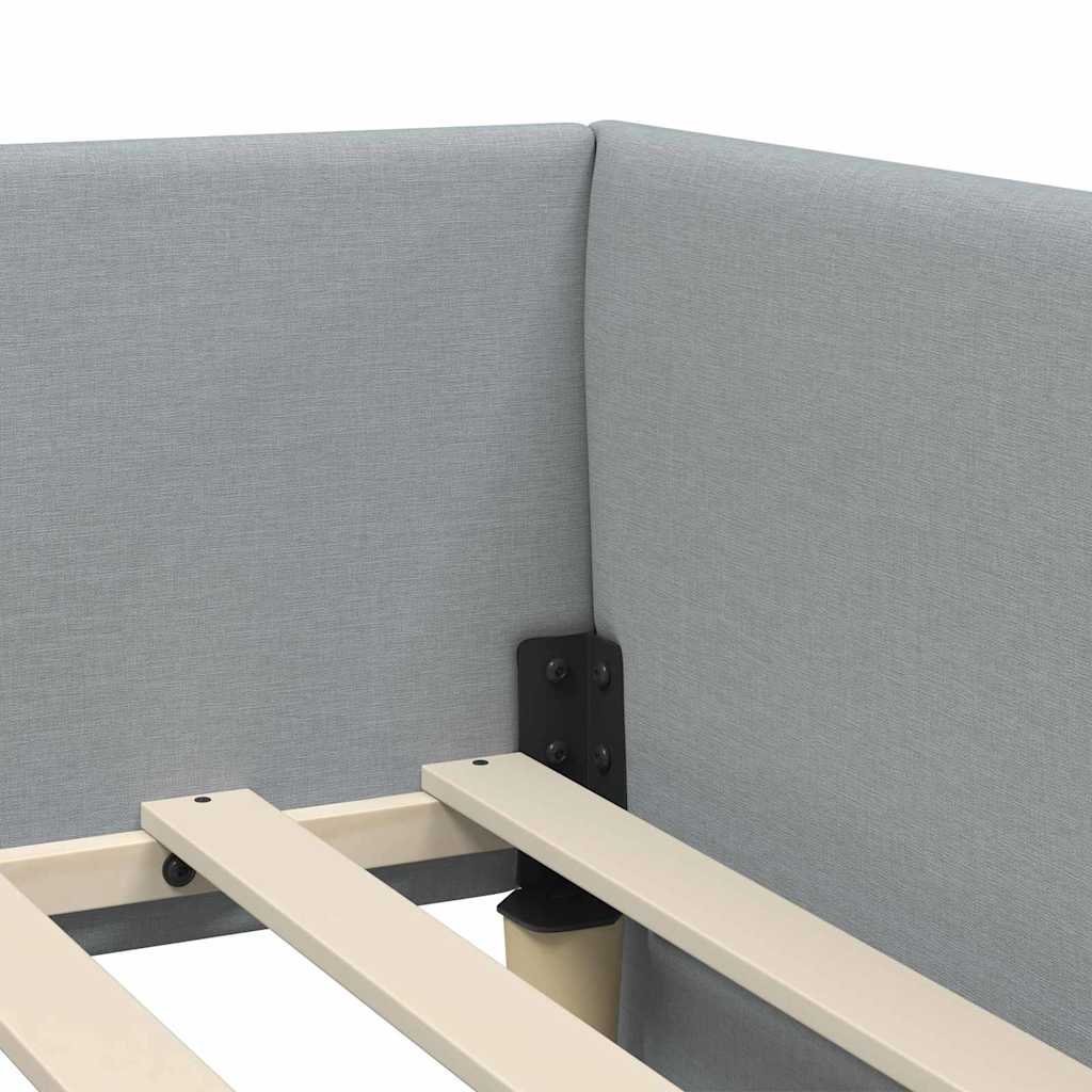Kutni okvir kreveta Svijetlo siva 100 cm x 200 cm tkanina