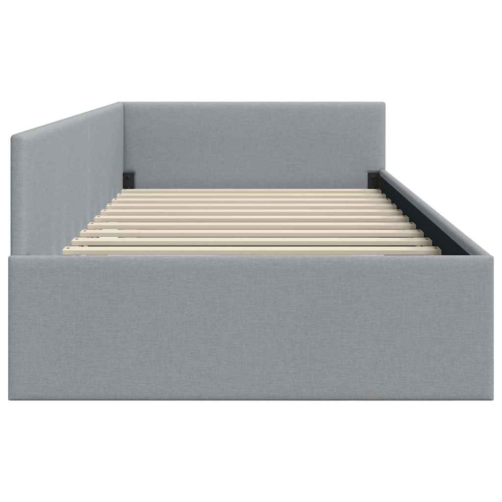 Kutni okvir kreveta Svijetlo siva 100 cm x 200 cm tkanina