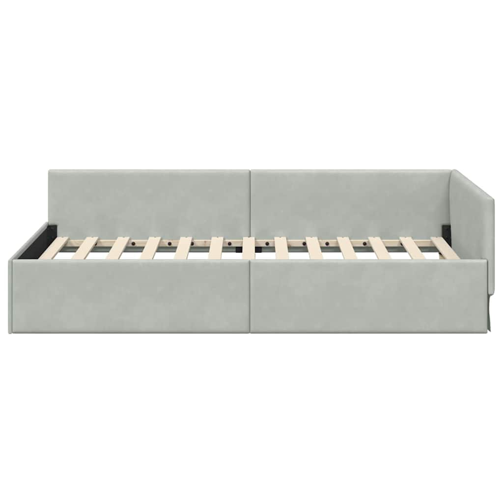 Kutni okvir kreveta Svijetlo siva 80 cm x 200 cm Baršun