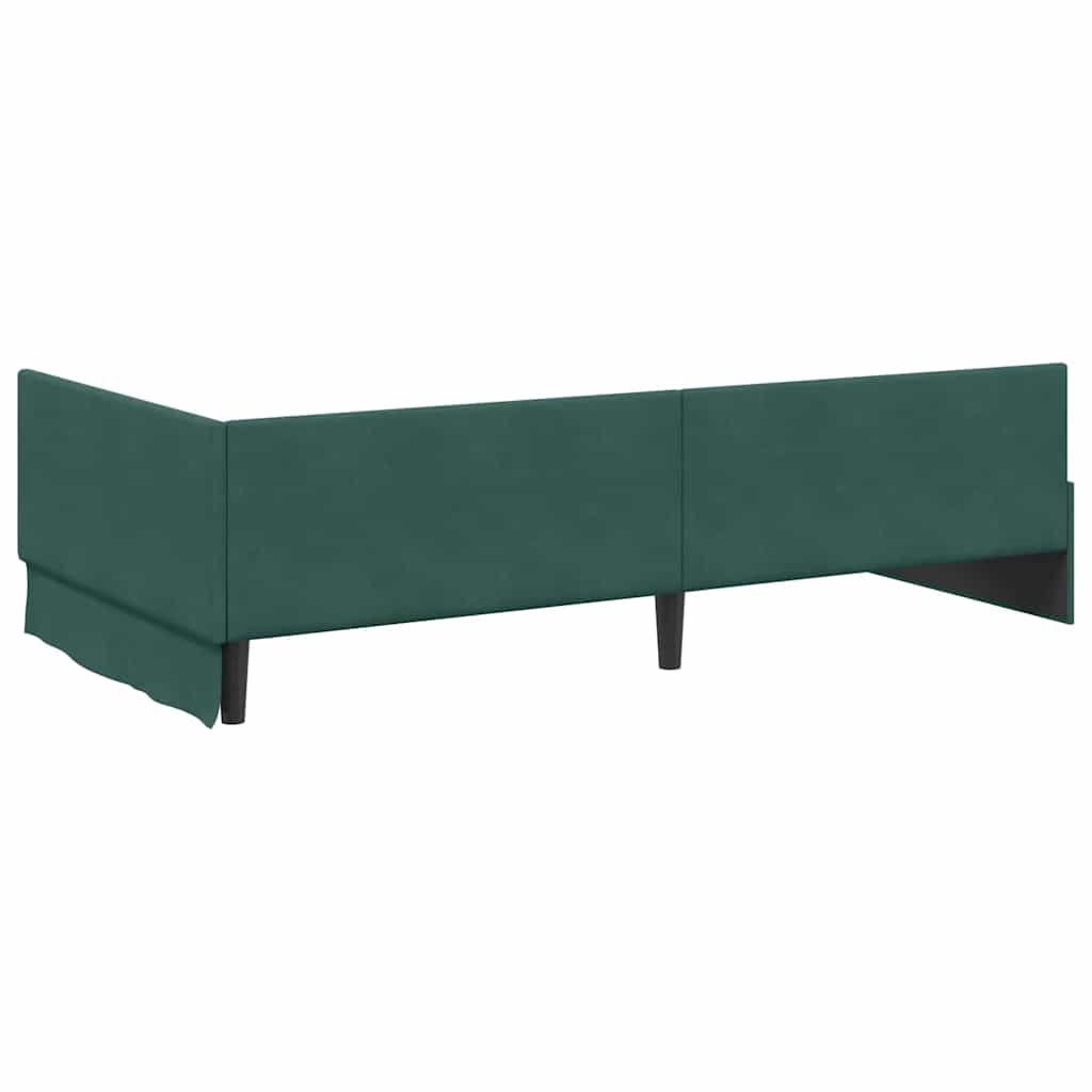 Kutni okvir kreveta Tamnozelena 80 cm x 200 cm Baršun