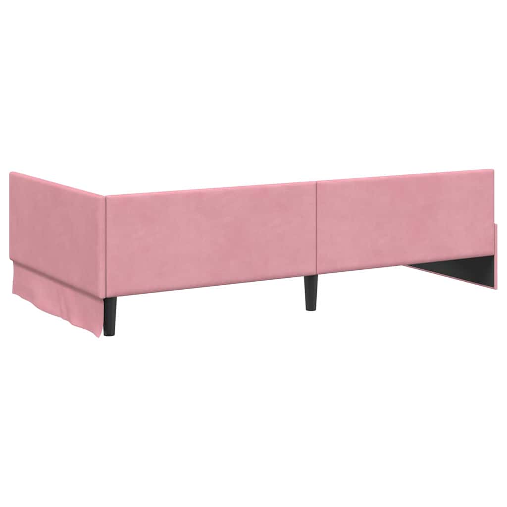 Kutni okvir kreveta Ružičasta 90 cm x 190 cm Baršun