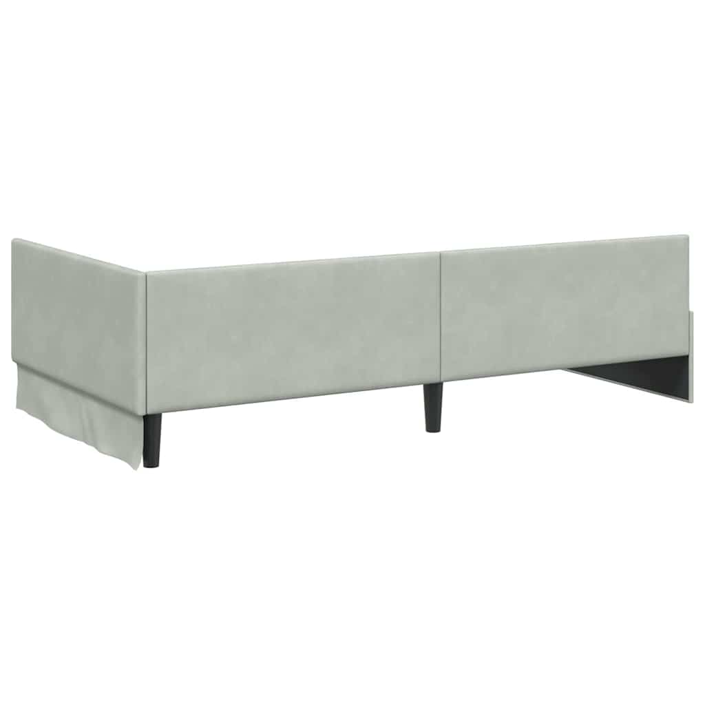 Kutni okvir kreveta Svijetlo siva 100 cm x 200 cm Baršun