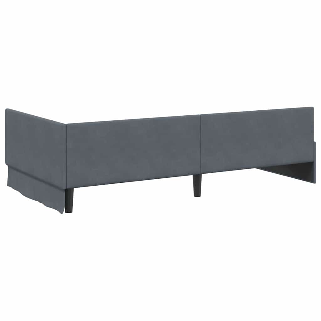 Kutni okvir kreveta Tamno siva 100 cm x 200 cm Baršun