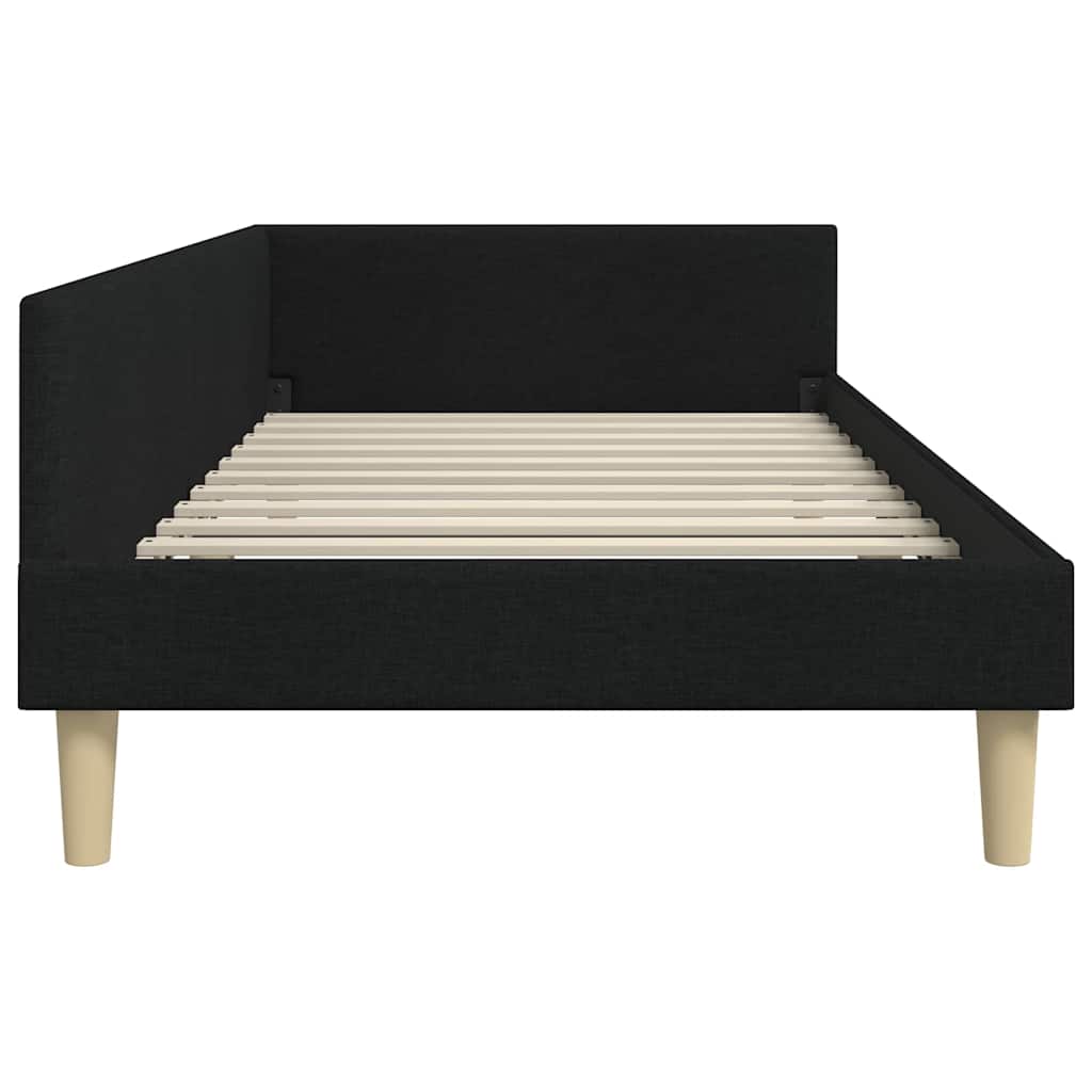 Kutni okvir kreveta Crna 80 x 200 cm tkanina
