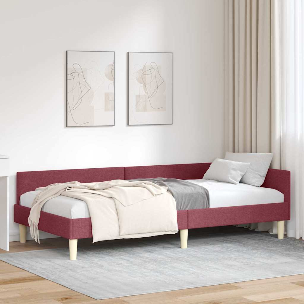 Kutni okvir kreveta Vinska crvena 80 x 200 cm tkanina