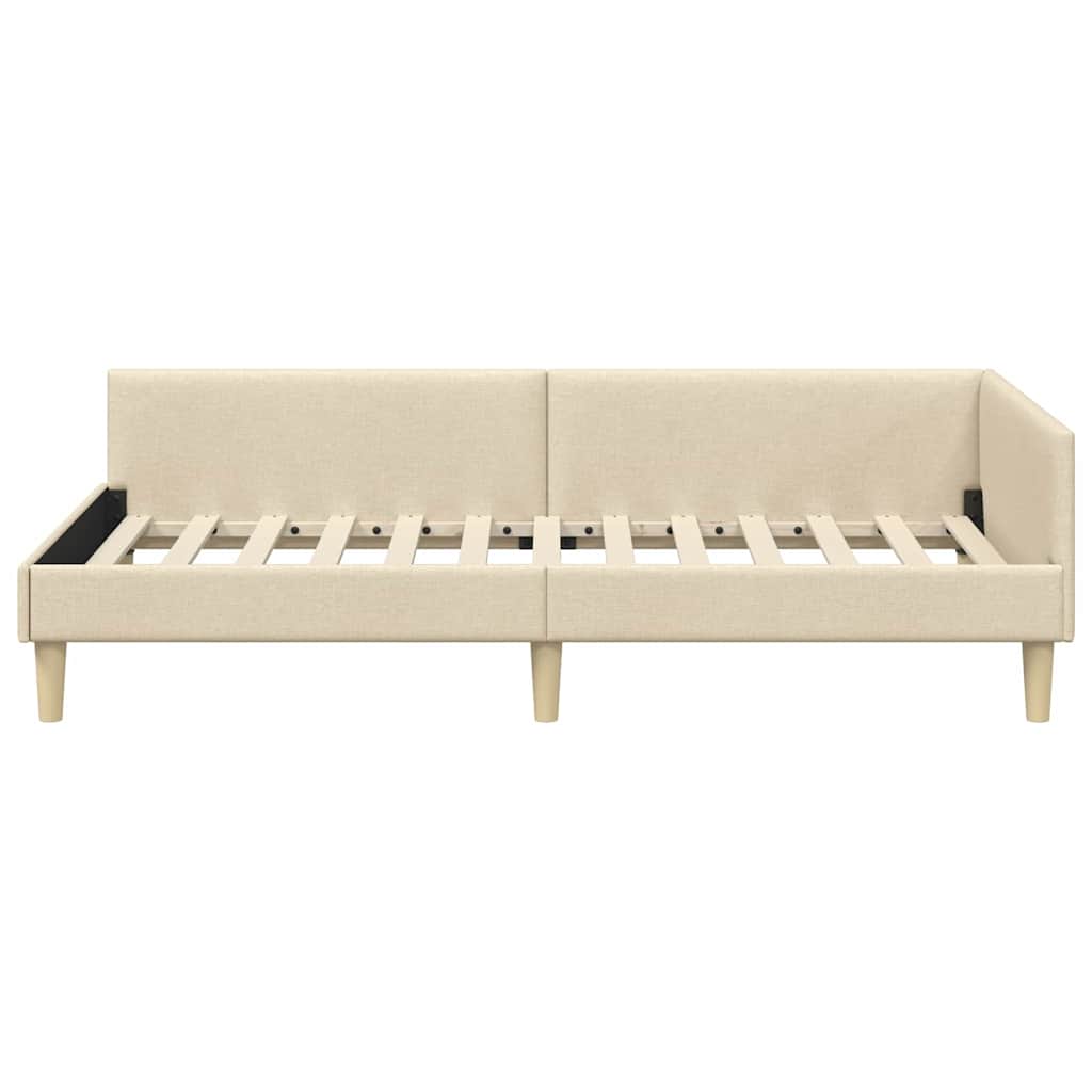 Kutni okvir kreveta Krema 80 x 200 cm tkanina