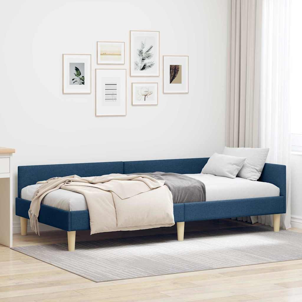 Kutni okvir kreveta Plava 80 x 200 cm tkanina