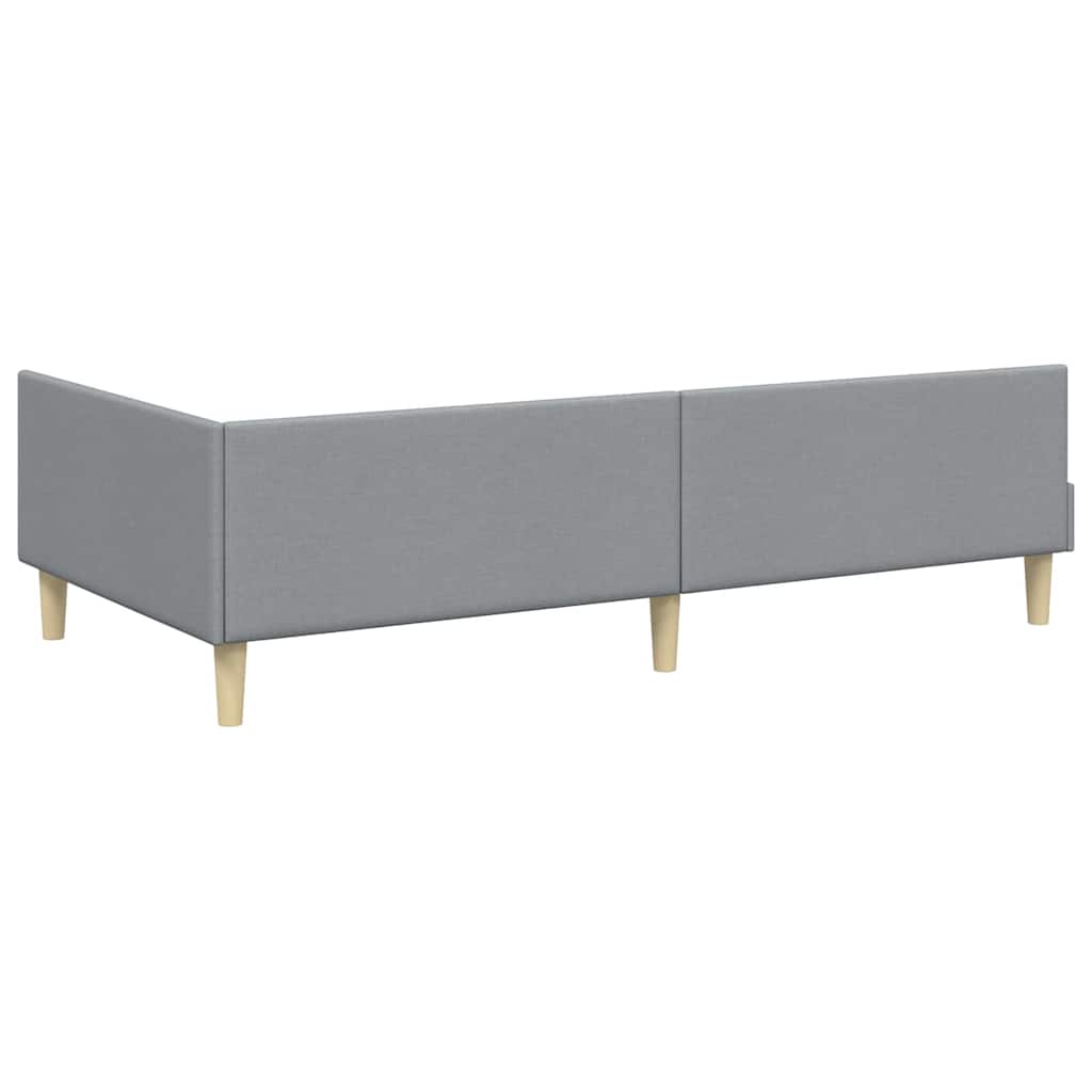 Kutni okvir kreveta Svijetlo siva 90 x 190 cm tkanina