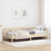 Kutni okvir kreveta Krema 90 x 190 cm tkanina