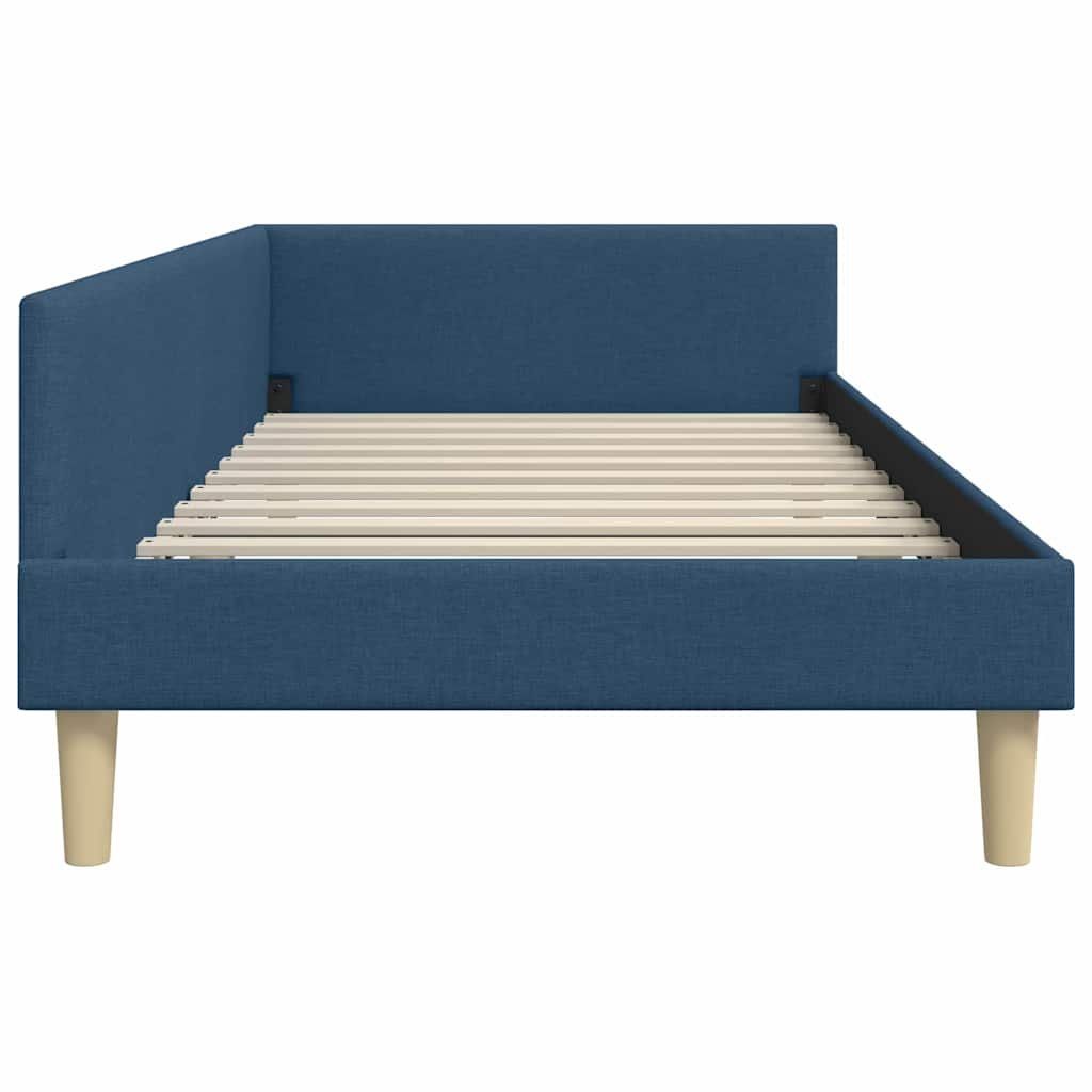 Kutni okvir kreveta Plava 90 x 190 cm tkanina