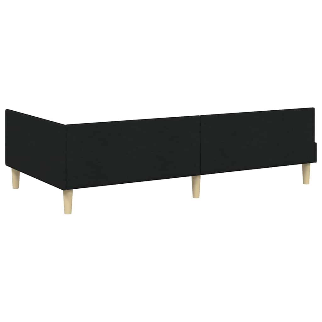 Kutni okvir kreveta Crna 90 x 200 cm tkanina