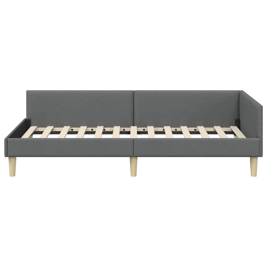 Kutni okvir kreveta Tamno siva 100 x 200 cm tkanina
