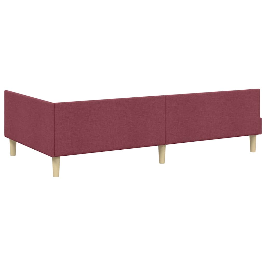 Kutni okvir kreveta Vinska crvena 100 x 200 cm tkanina