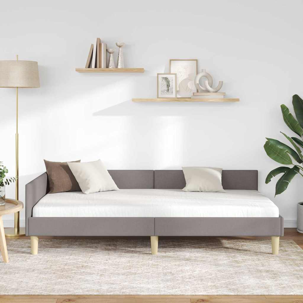 Kutni okvir kreveta Sivo-smeđa 100 x 200 cm tkanina