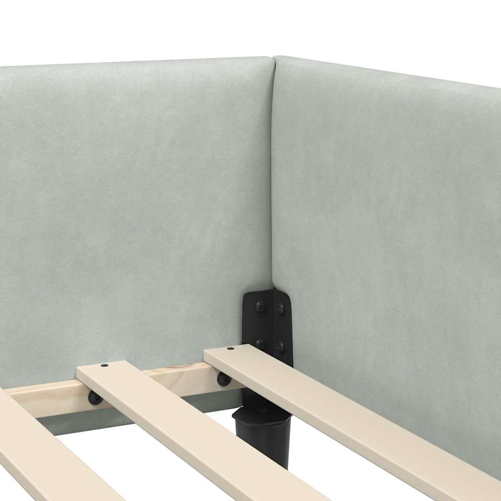 Kutni okvir kreveta Svijetlo siva 80 cm x 200 cm Baršun