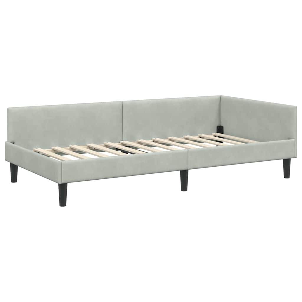 Kutni okvir kreveta Svijetlo siva 80 cm x 200 cm Baršun