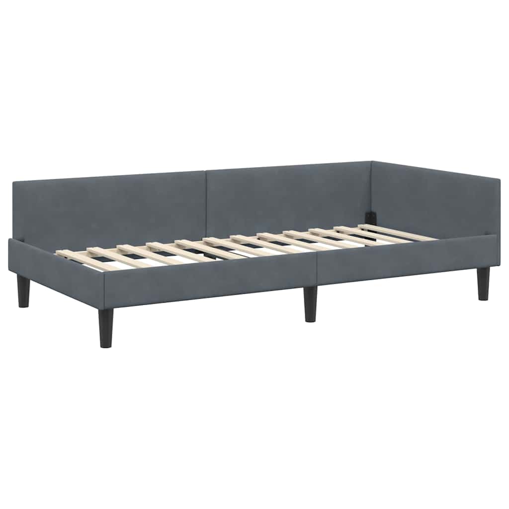 Kutni okvir kreveta Tamno siva 80 cm x 200 cm Baršun