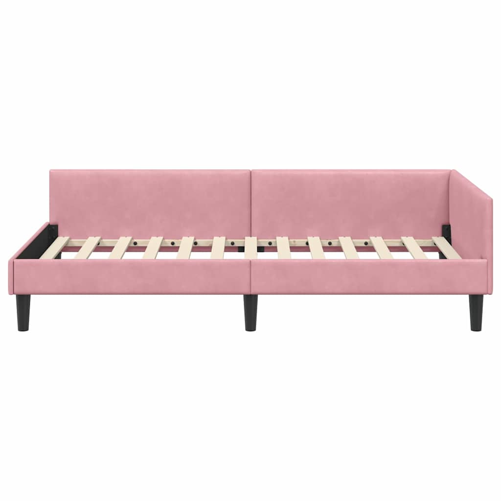 Kutni okvir kreveta Ružičasta 80 cm x 200 cm Baršun