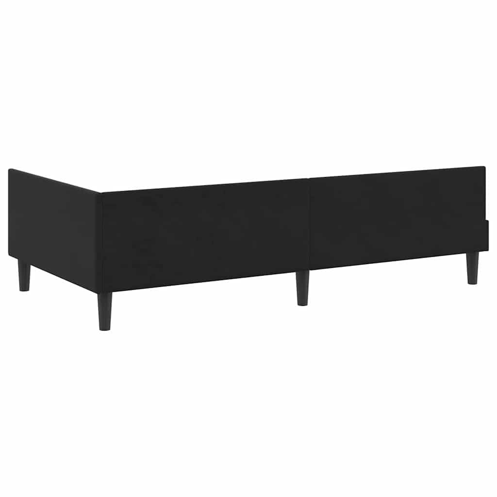 Kutni okvir kreveta s uzglavljem Crna 80 cm x 200 cm Baršun