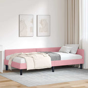 Kutni okvir kreveta Ružičasta 90 cm x 190 cm Baršun