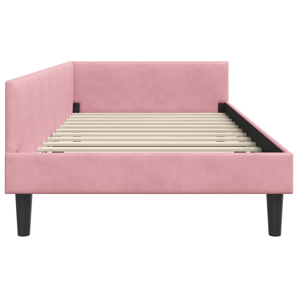 Kutni okvir kreveta Ružičasta 90 cm x 190 cm Baršun