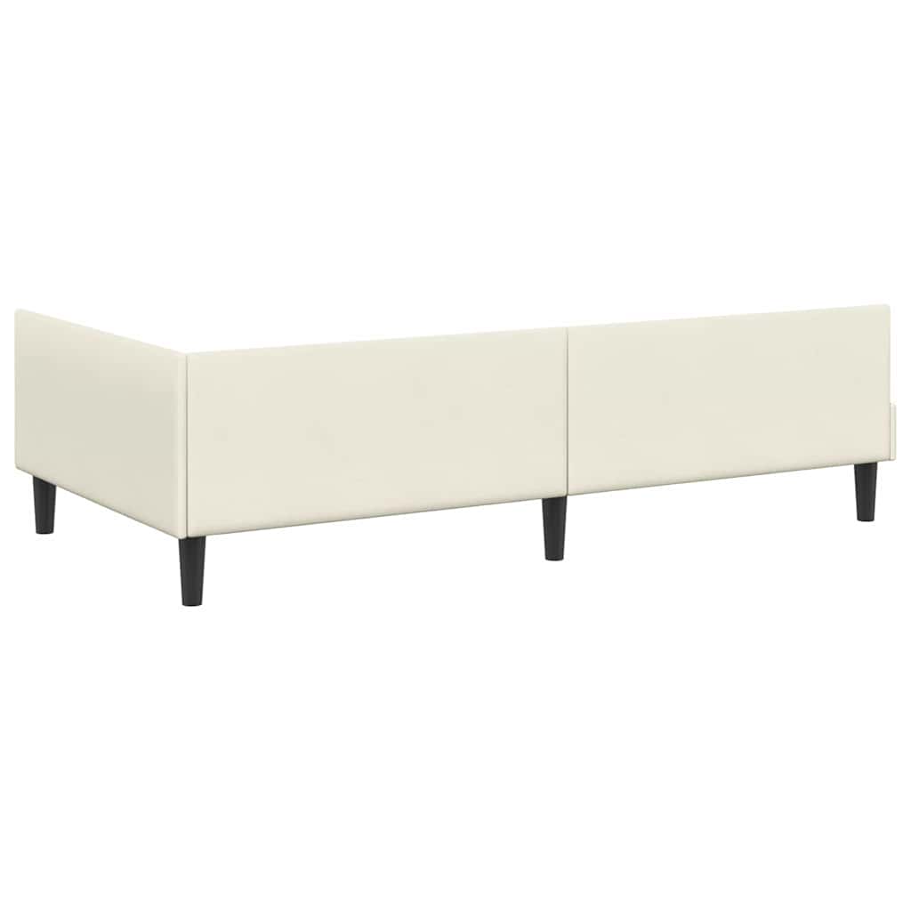 Kutni okvir kreveta s uzglavljem Krema 90 cm x 190 cm Baršun