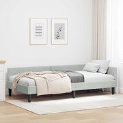 Kutni okvir kreveta Svijetlo siva 90 cm x 200 cm Baršun